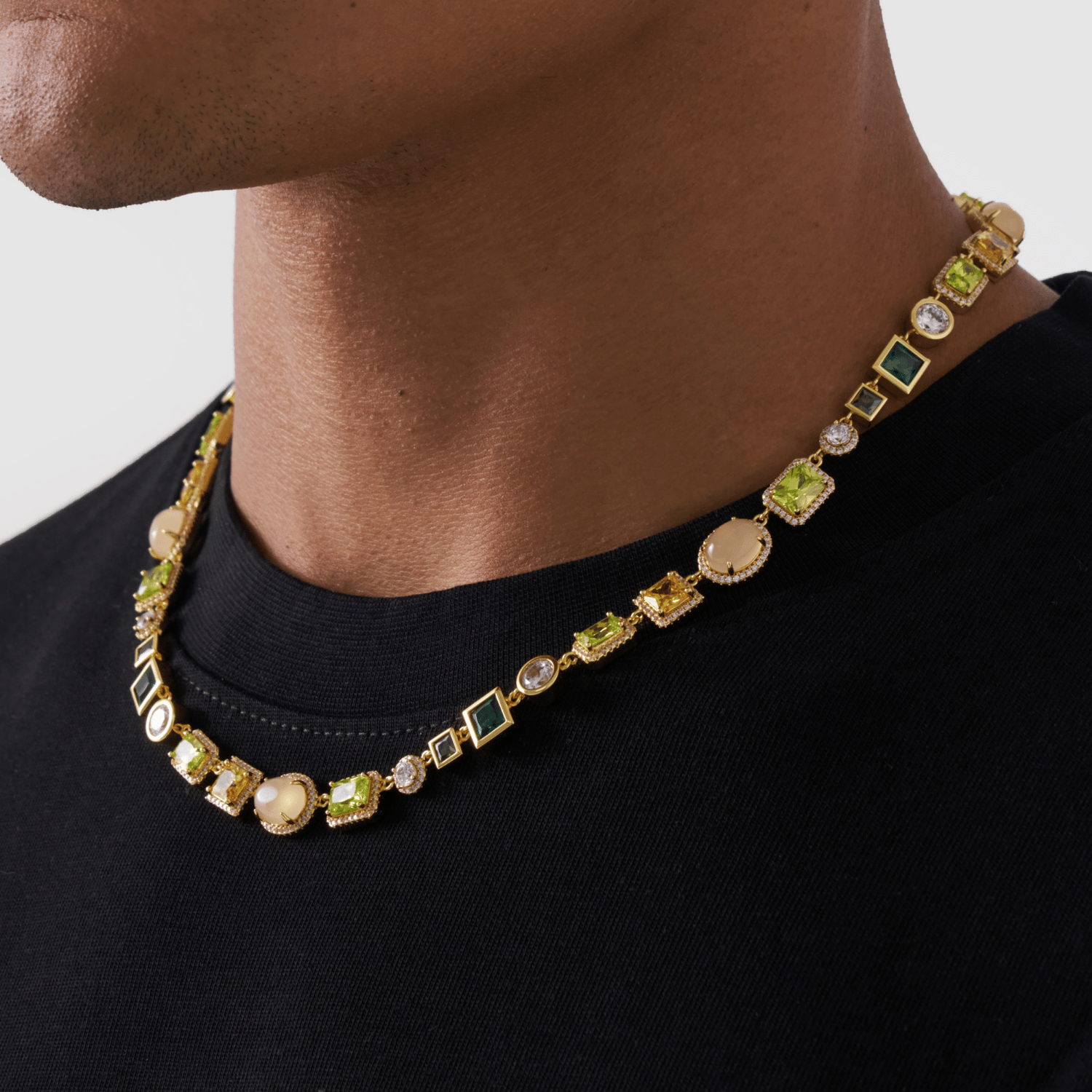 Collier en pierre précieuse émeraude (or)