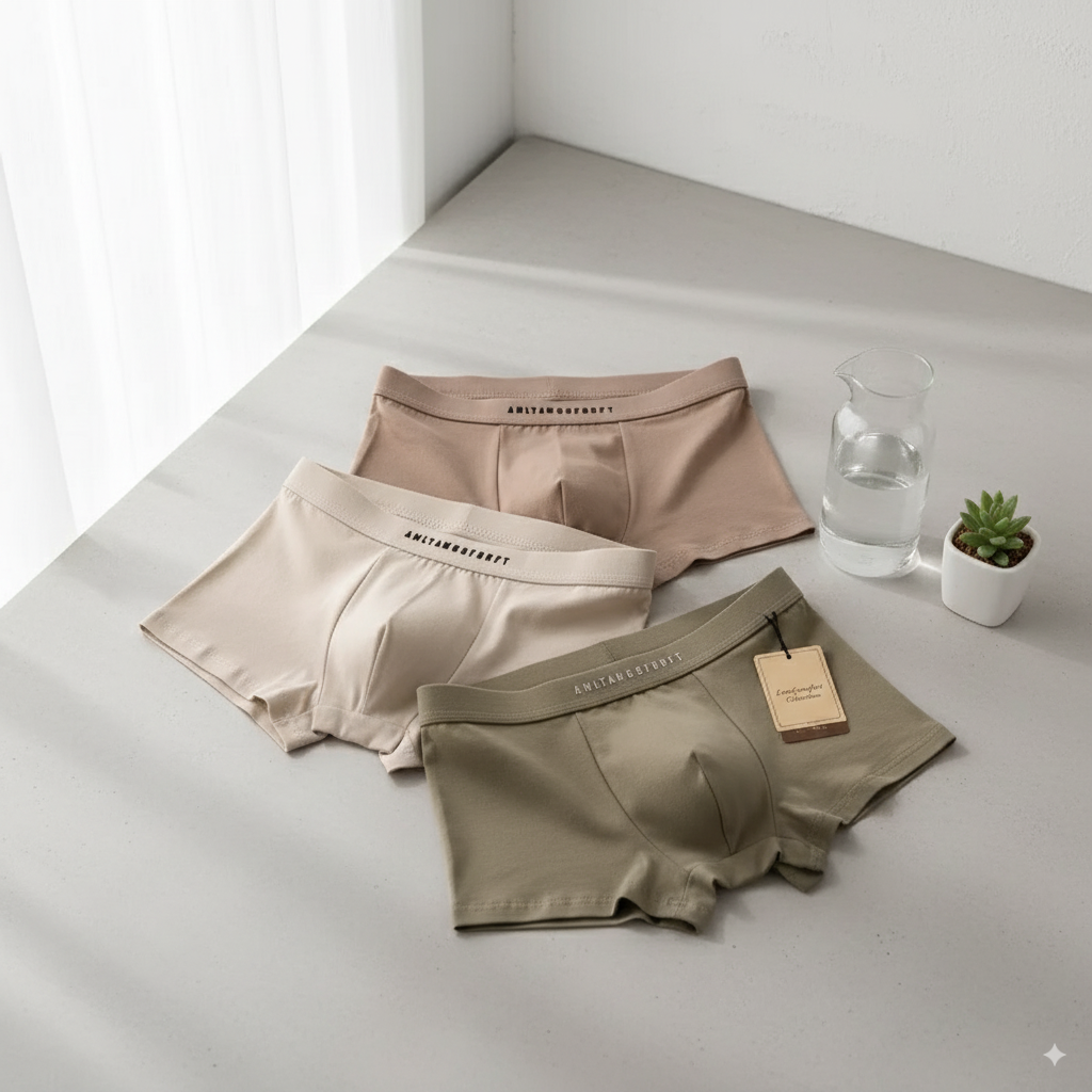 Men’s Cotton Boxer Shorts with Letter Print