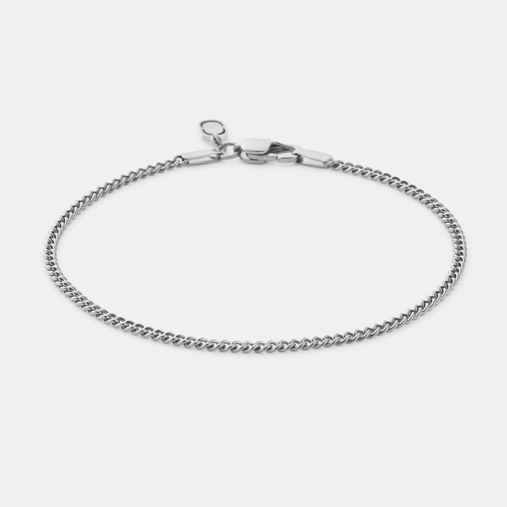 Bracelet cubain (argent) 2 mm