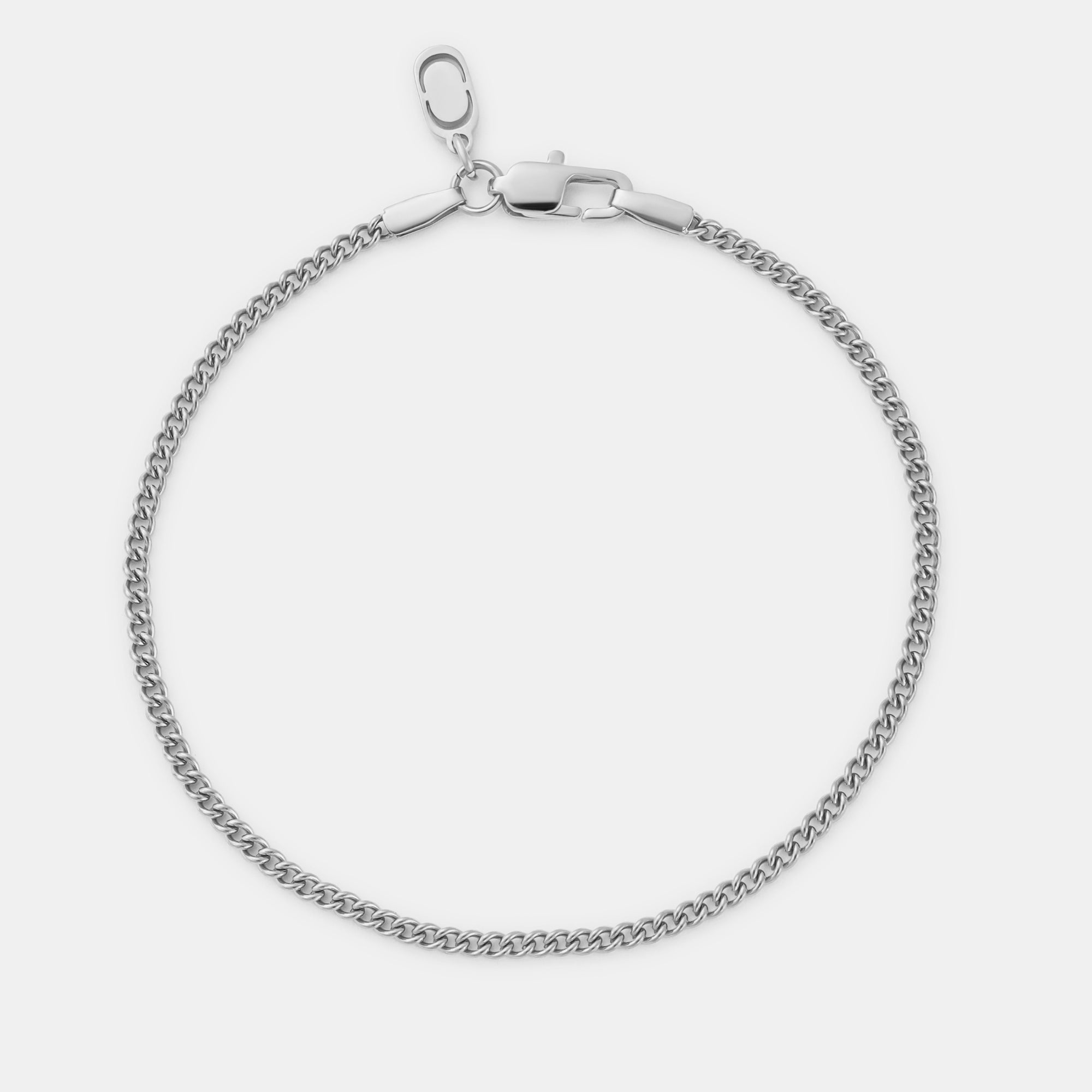 Bracelet cubain (argent) 2 mm