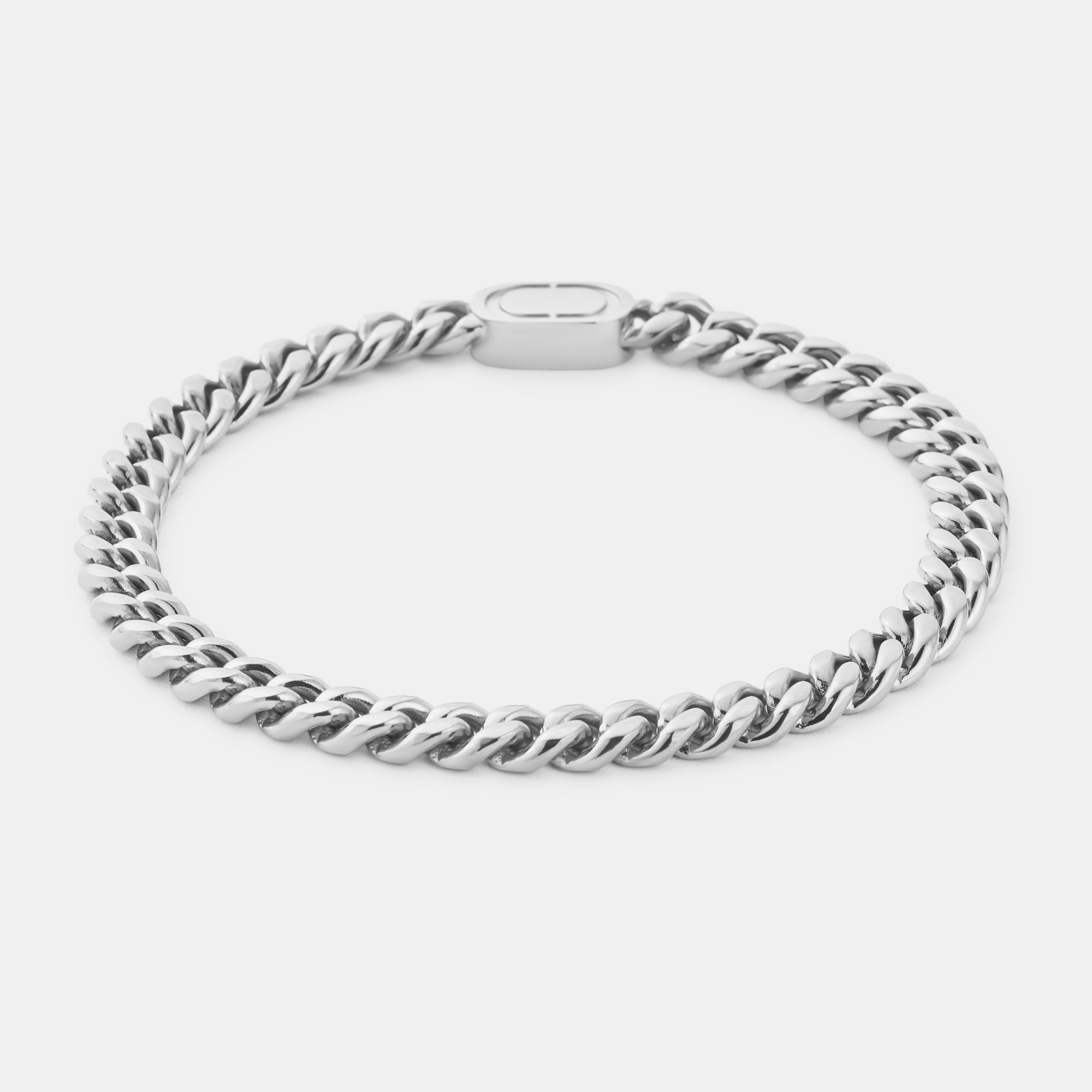 Bracelet cubain (argent) 6 mm