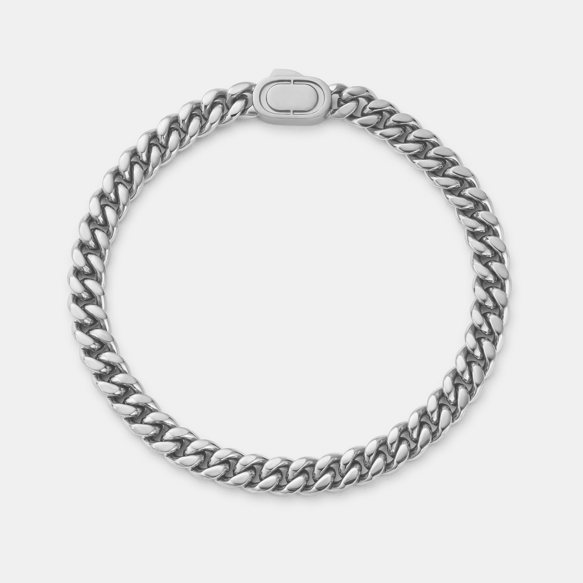 Bracelet cubain (argent) 6 mm