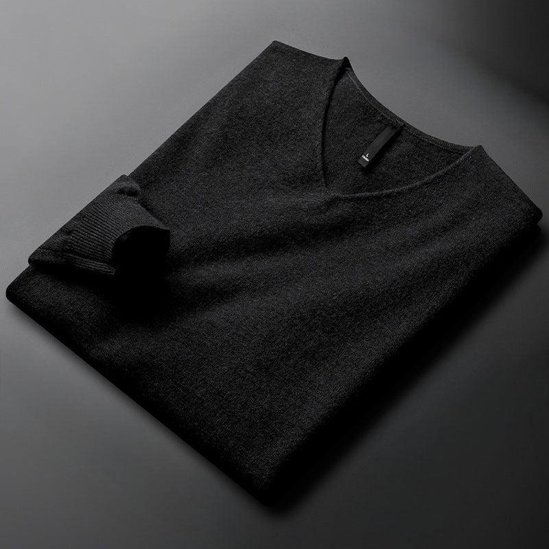 T-shirt Alessio en laine et cachemire à col en V 